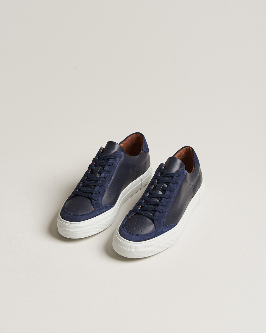 Herren | Business & Beyond | J.Lindeberg | Art Signature Leather Sneaker Navy