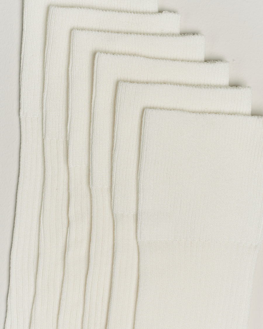 Herren | Skandinavische spezialisten | CDLP | 6-Pack Cotton Rib Socks White