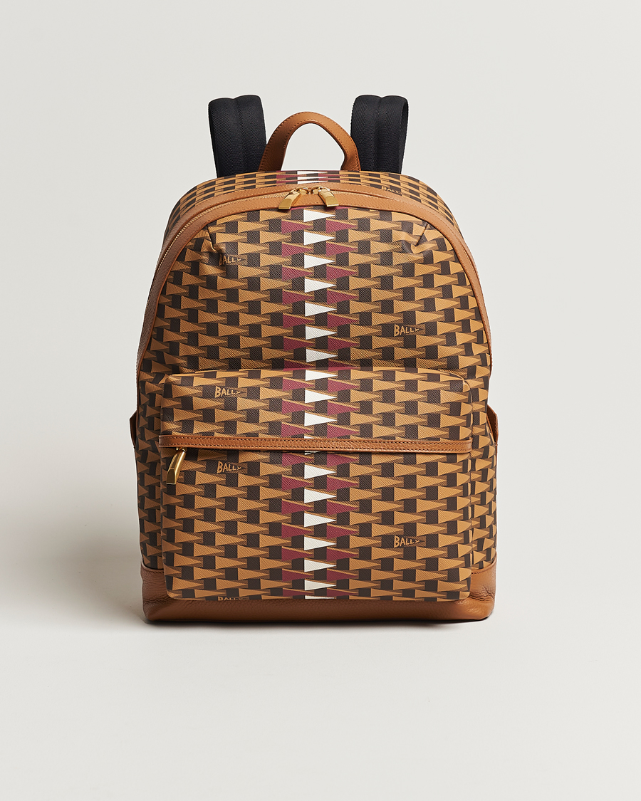 Herren | Bally Pennant Monogram Leather Backpack Brown | Bally | Pennant Monogram Leather Backpack Brown