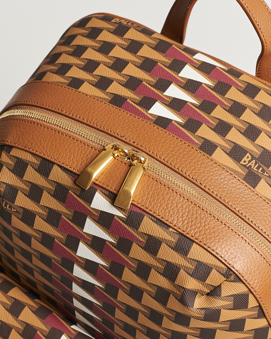 Herren | Bally Pennant Monogram Leather Backpack Brown | Bally | Pennant Monogram Leather Backpack Brown
