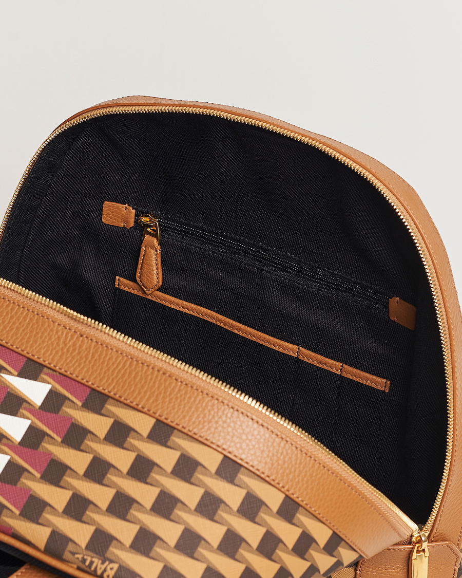 Herren | Bally Pennant Monogram Leather Backpack Brown | Bally | Pennant Monogram Leather Backpack Brown