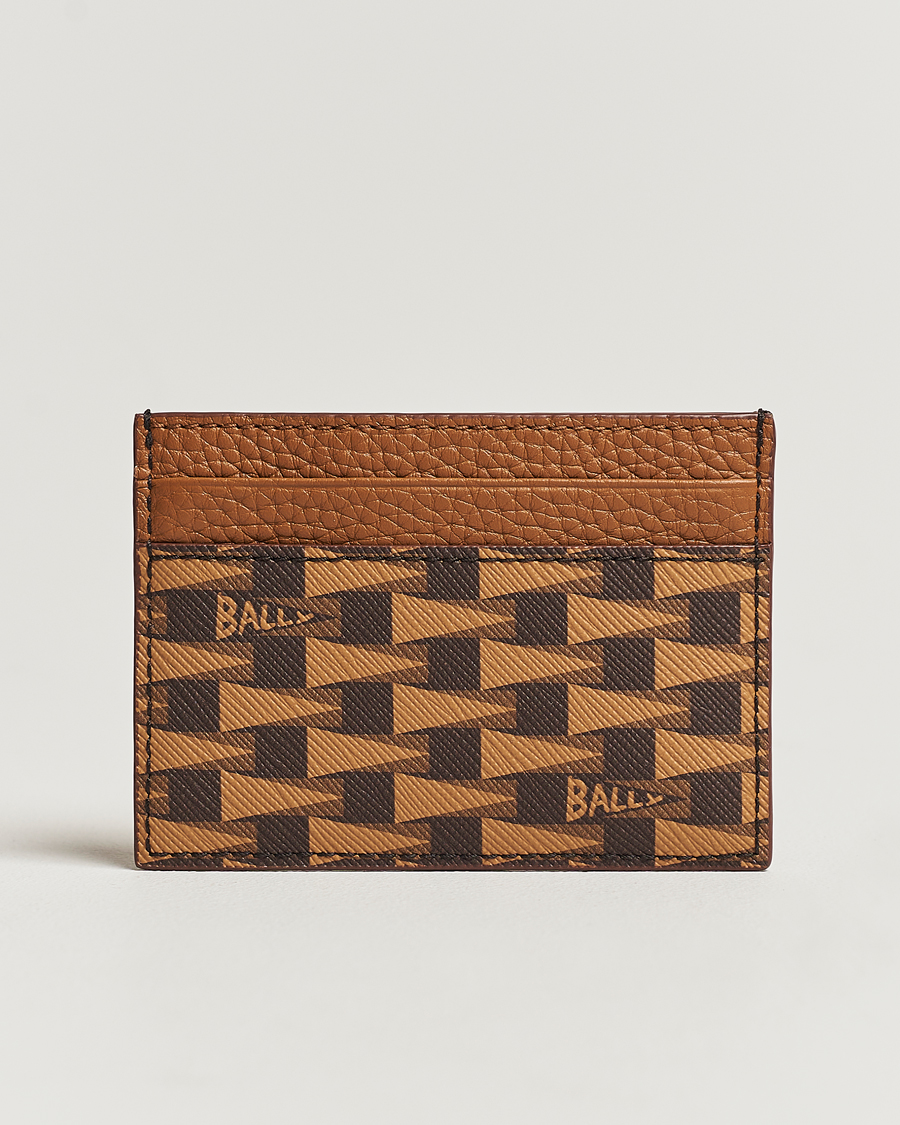 Herren |  | Bally | Pennant Monogram Leather Card Holder Brown