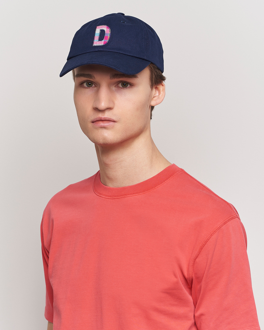 Herren |  | Drake\'s | Madras D Aplique Baseball Cap Navy