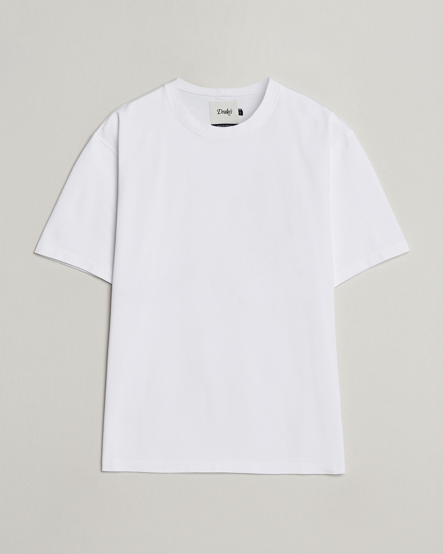 Herren | T-Shirts | Drake's | Bird Graphic Print Hiking T-Shirt White