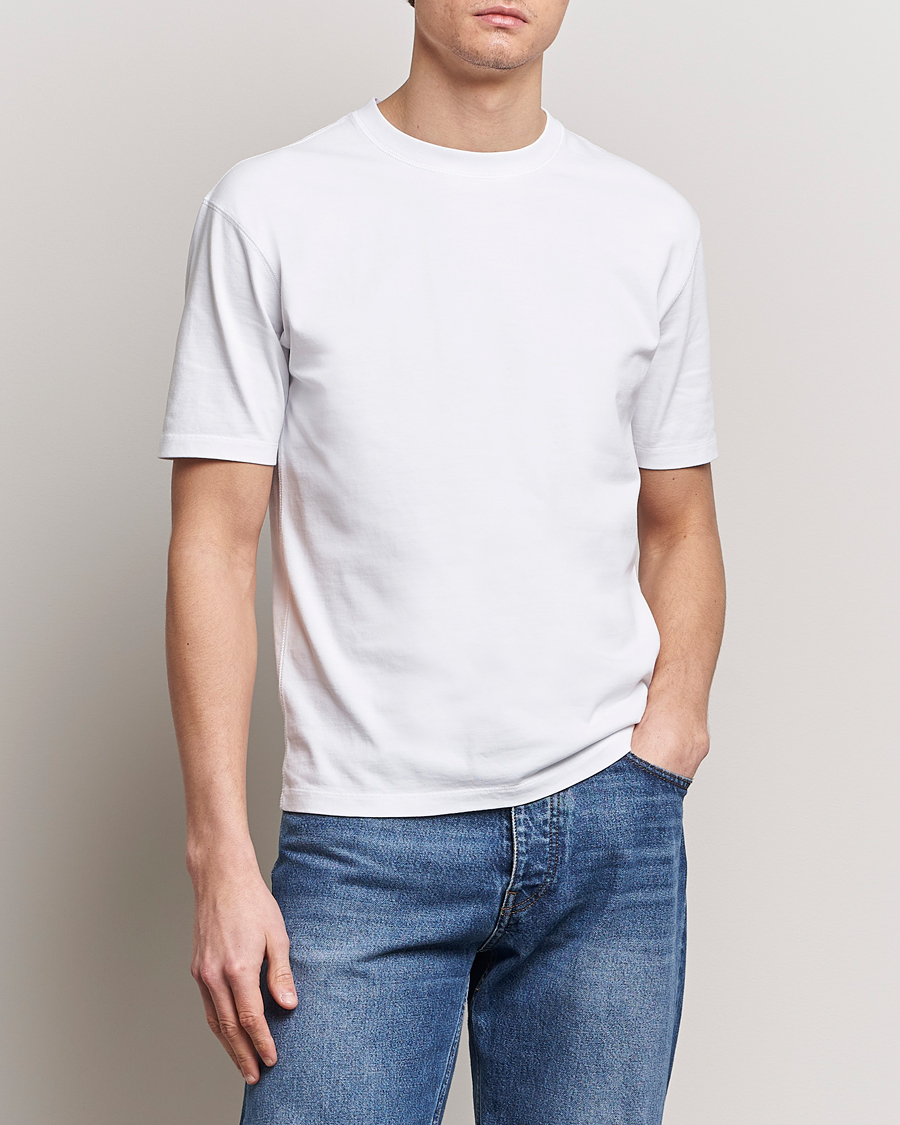 Herren | Kurzarm T-Shirt | Drake's | Bird Graphic Print Hiking T-Shirt White