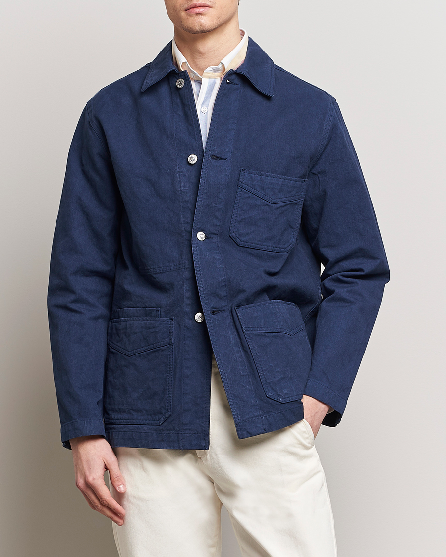 Herren | Jacken | Drake's | Duck Cotton Canvas Shore Jacket Navy