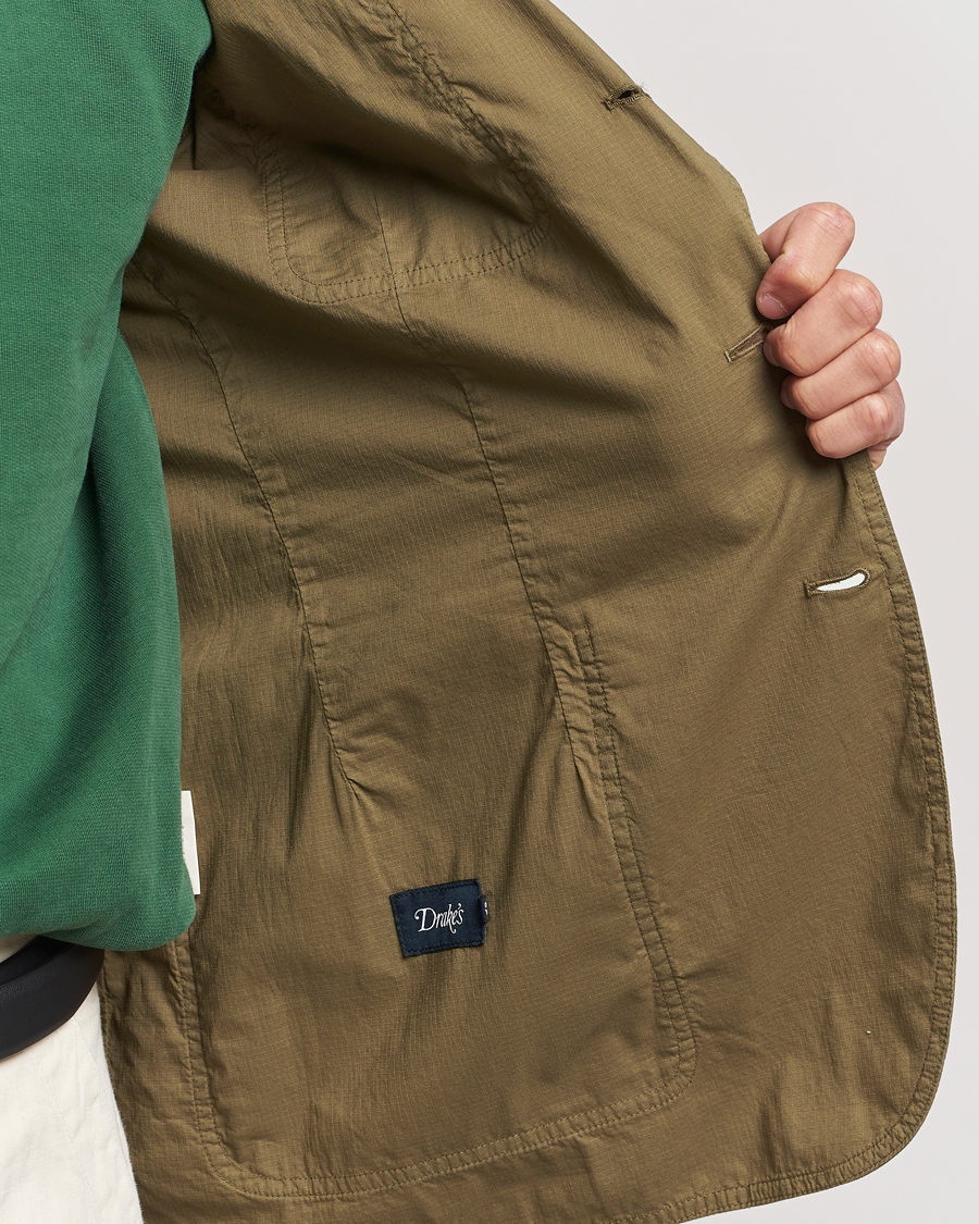 Herren | Sakkos | Drake's | MKVIII Lightweight Double Games Blazer Olive