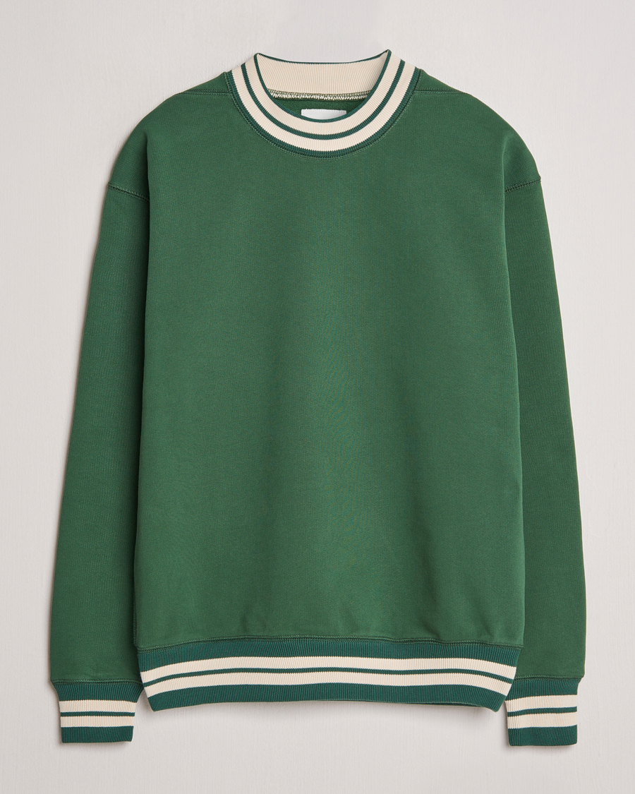 Herren | Pullover | Drake's | Striped Rib Sweatshirt Green