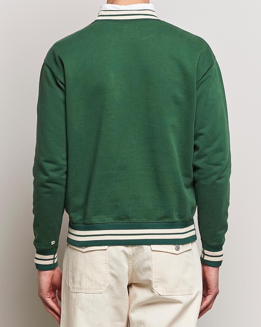 Herren | Pullover | Drake's | Striped Rib Sweatshirt Green