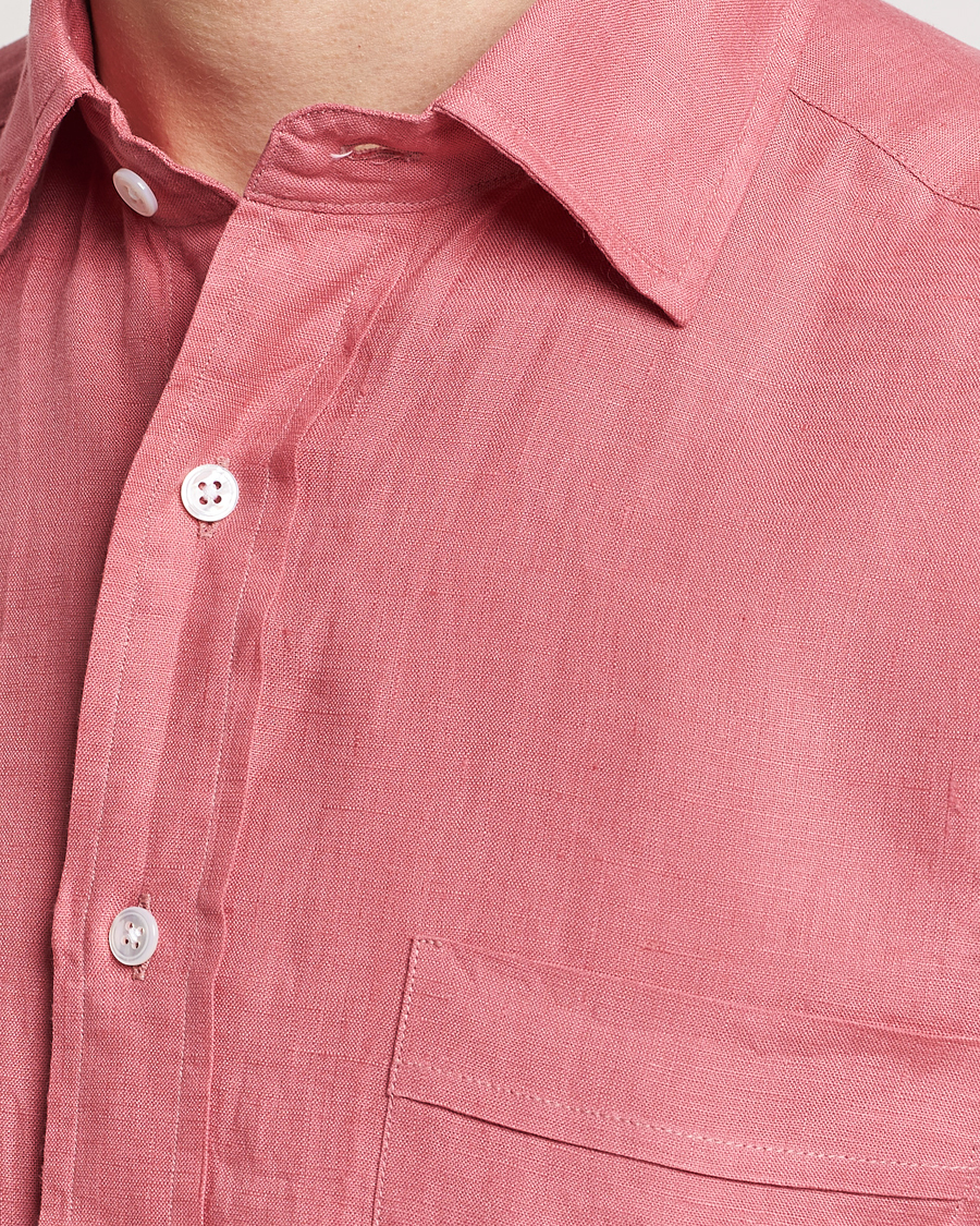 Herren | Hemden | Drake's | Linen Summer Shirt Pink