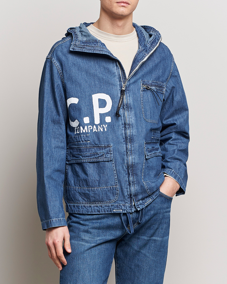 Herren | C.P. Company | C.P. Company | Hooded Denim Goggles Jacket Indigo