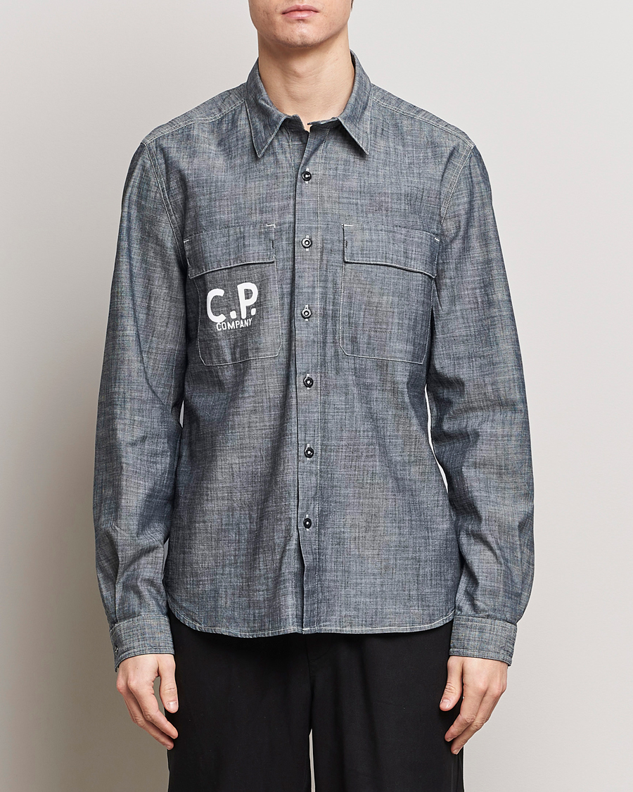 Herren |  | C.P. Company | Long Sleeve Chambray Denim Shirt Black