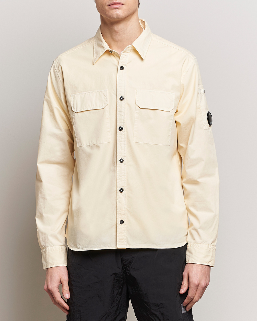 Herr | Casualskjortor | C.P. Company | Long Sleeve Gabardine Pocket Shirt Ecru