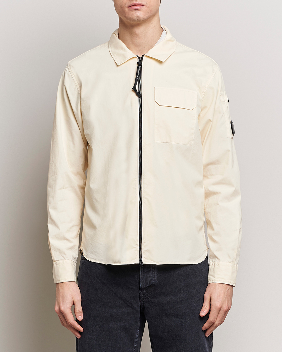 Herren | Contemporary Creators | C.P. Company | Garment Dyed Gabardine Zip Shirt Jacket Ecru