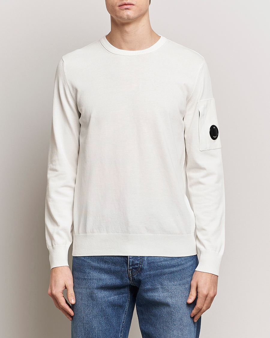 Herren | Rundausschnitt | C.P. Company | Old Dyed Cotton Crepe Crewneck White