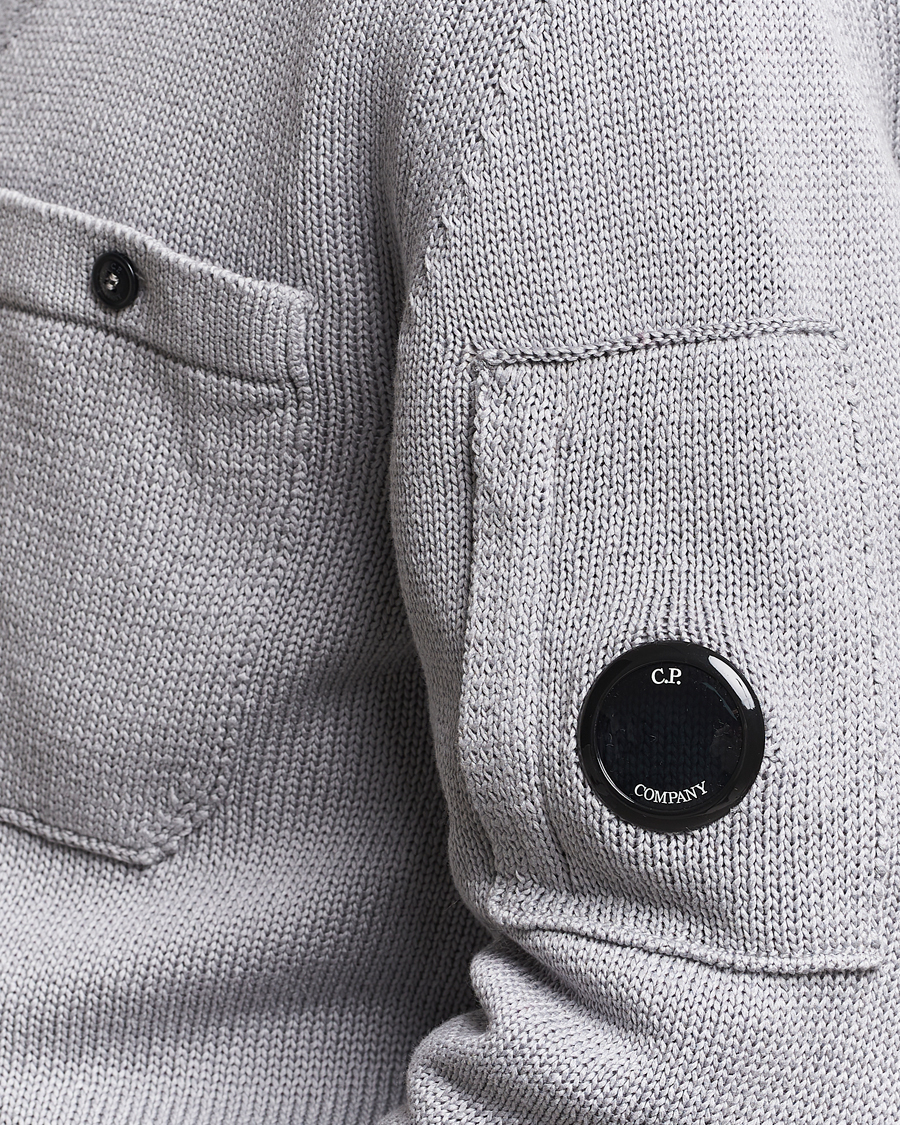 Herren | Pullover | C.P. Company | Compact Cotton Lens Cardigan Light Grey