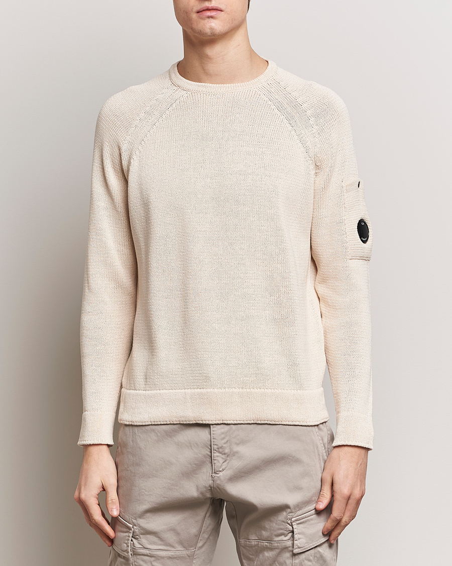 Herren | Strickpullover | C.P. Company | Compact Cotton Lens Crewneck Ecru