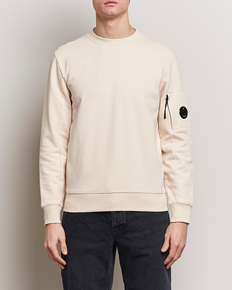 Herren |  | C.P. Company | Diagonal Raised Fleece Lens Sweatshirt Ecru