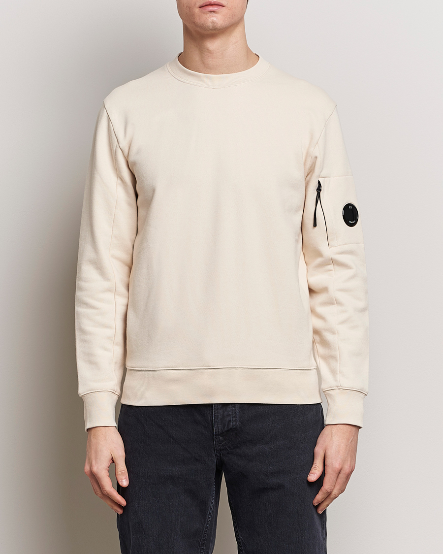 Herren | Treue-Rabatt für Stammkunden | C.P. Company | Diagonal Raised Fleece Lens Sweatshirt Ecru