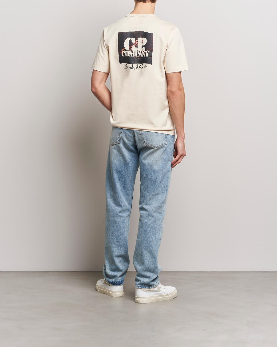 Herren | T-Shirts | C.P. Company | Mercerized Heavy Cotton Back Logo T-Shirt Ecru
