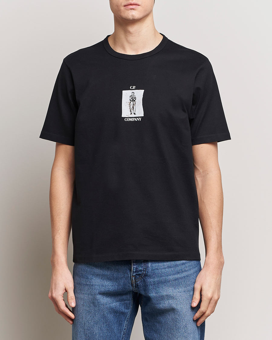 Herren |  | C.P. Company | Mercerized Heavy Cotton Back Logo T-Shirt Black
