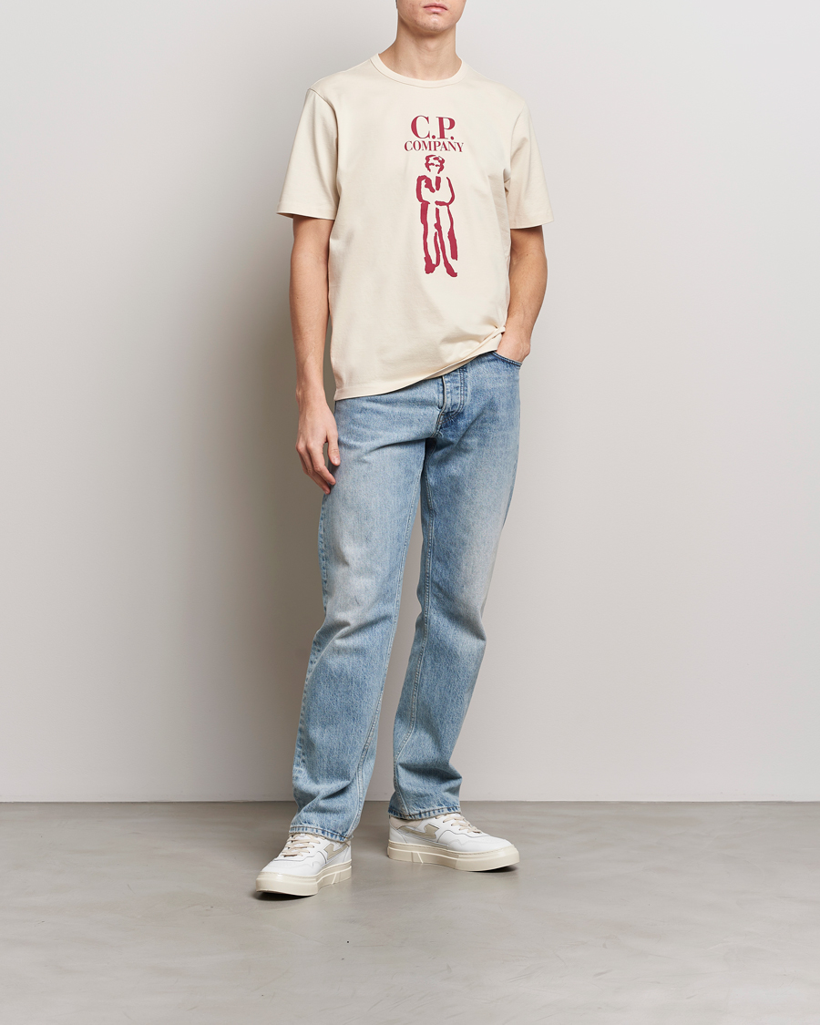 Herren | T-Shirts | C.P. Company | Mercerized Heavy Cotton Logo T-Shirt Ecru