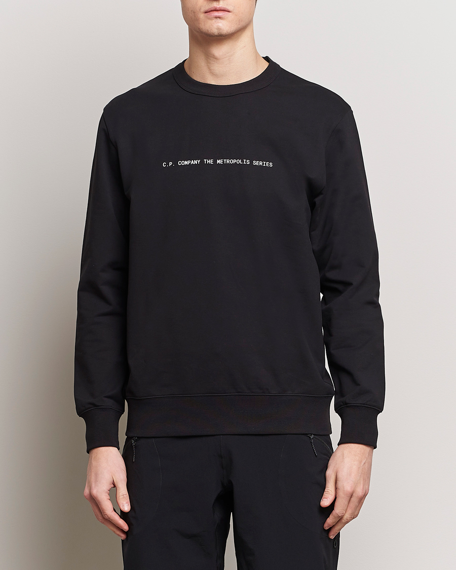 Herr |  | C.P. Company | Metropolis Printed Logo Sweatshirt Black