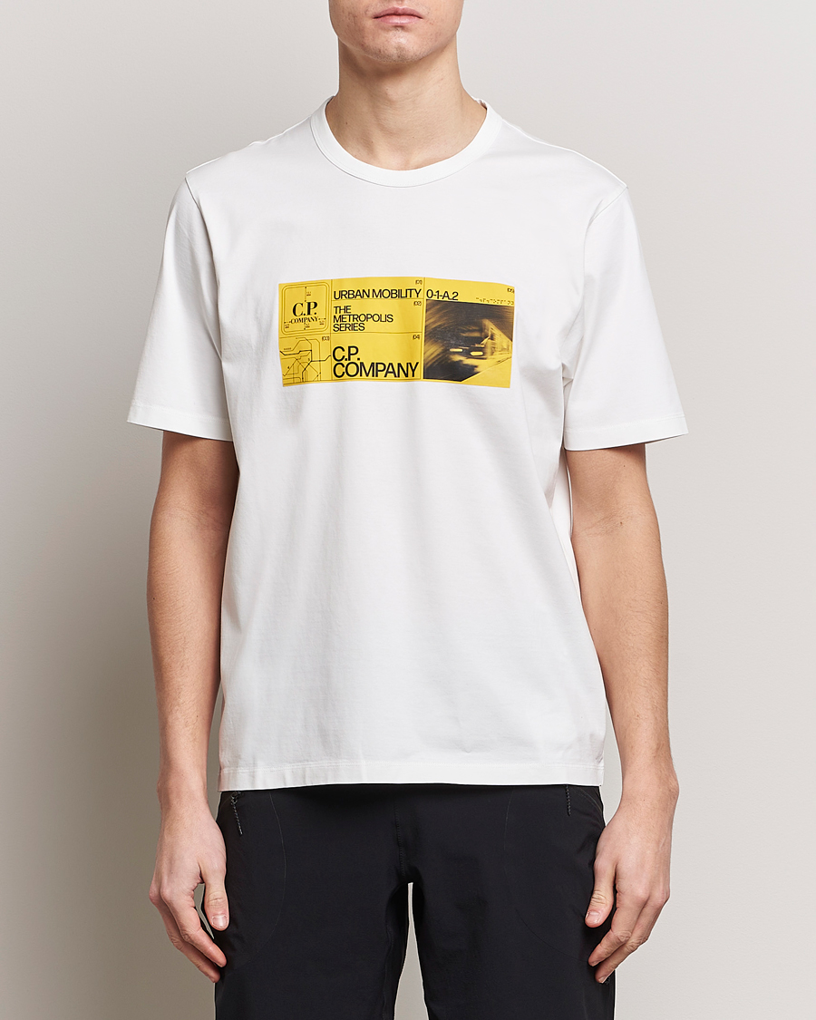 Herren | Kurzarm T-Shirt | C.P. Company | Metropolis Mercerized Jersey Logo T-Shirt White