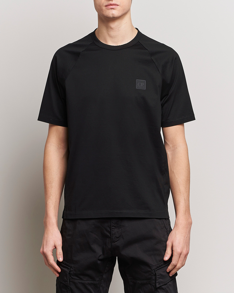 Herren | Kurzarm T-Shirt | C.P. Company | Metropolis Mercerized Jersey Tonal Logo T-Shirt Black