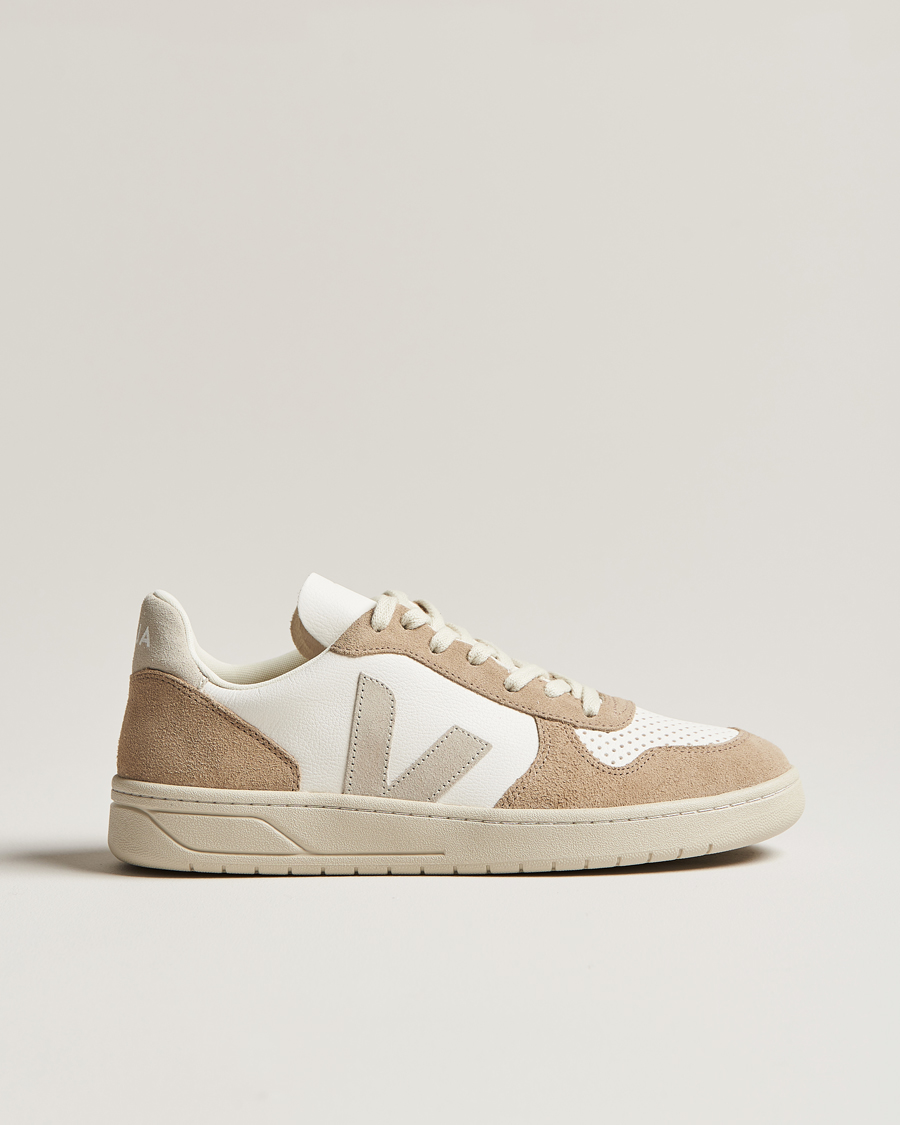 Herren | Veja V-10 Chromefree Leather Extra White/Natural Sahara | Veja | V-10 Chromefree Leather Extra White/Natural Sahara