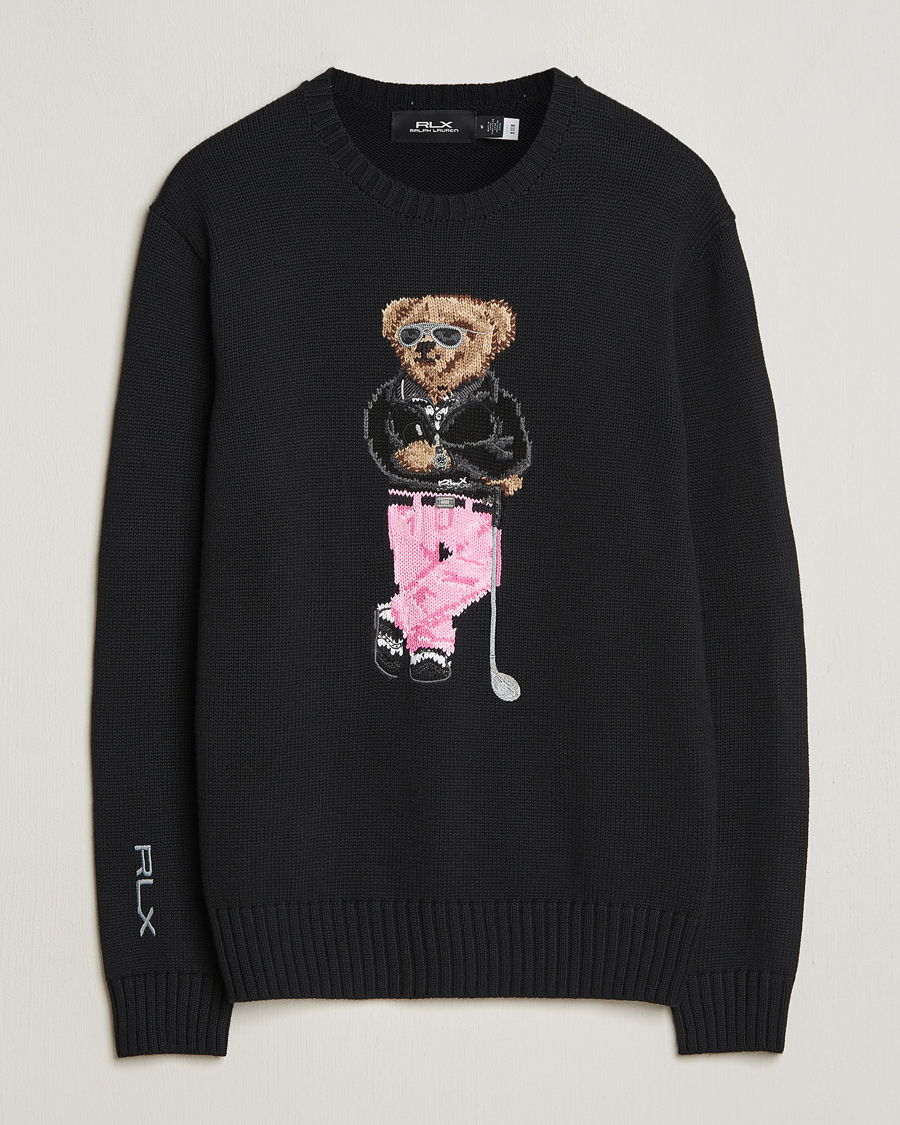 Herren | Pullover | RLX Ralph Lauren | Bear Golfer Knitted Sweater Polo Black