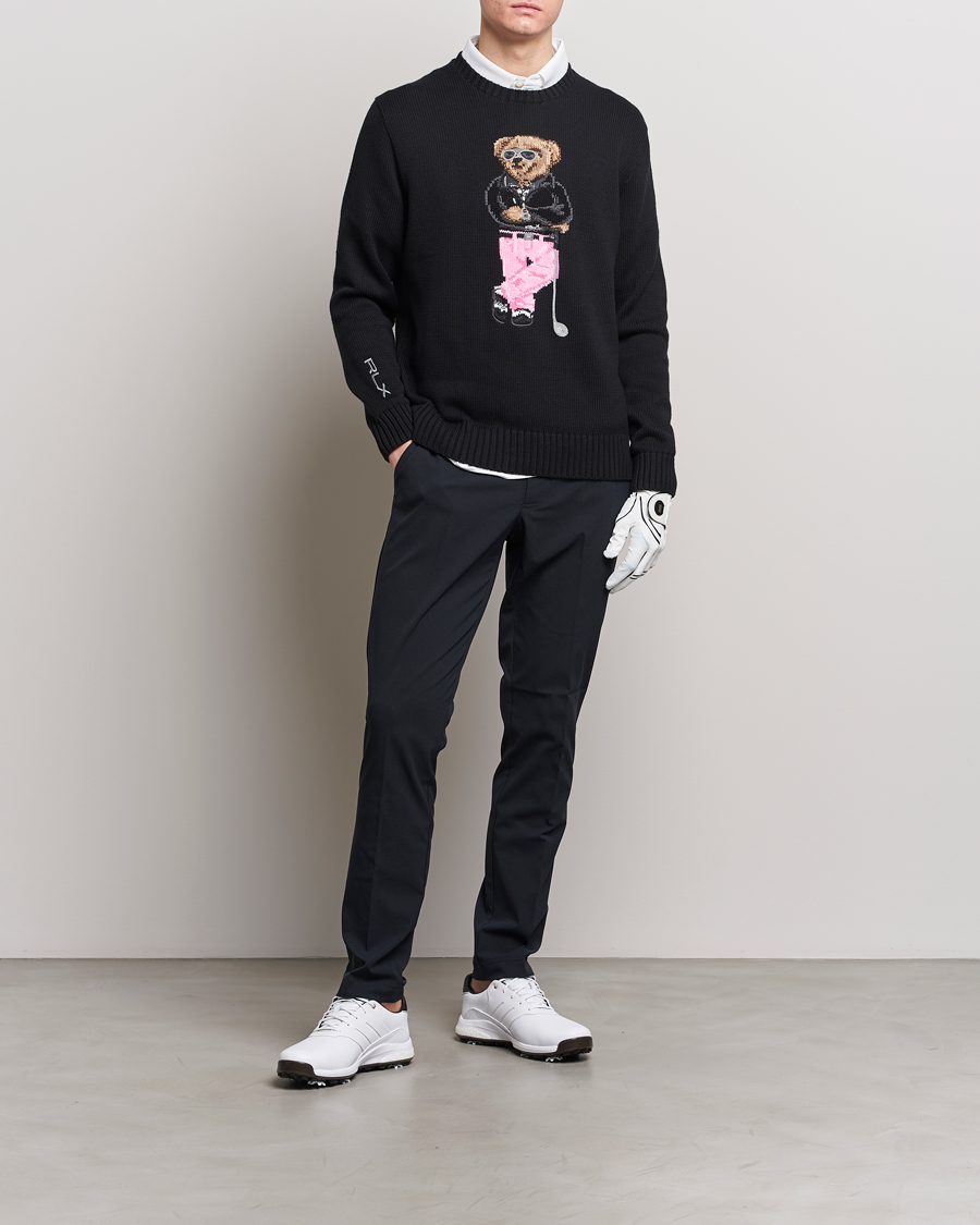 Herren | Pullover | RLX Ralph Lauren | Bear Golfer Knitted Sweater Polo Black