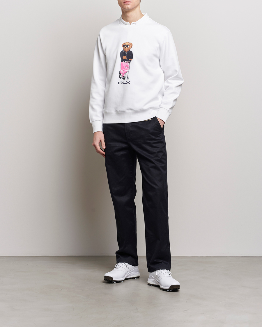 Herren | Pullover | RLX Ralph Lauren | Bear Golfer Double Knit Sweater Ceramic White