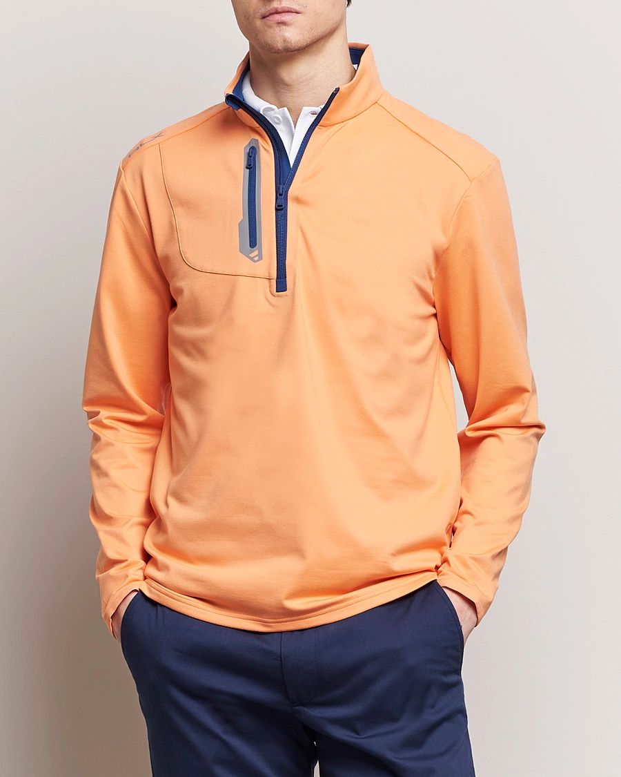 Men |  | RLX Ralph Lauren | Luxury Jersey Half Zip Poppy Orange
