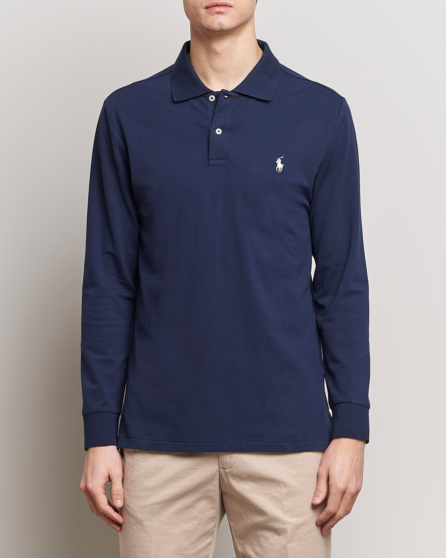 Men | Long Sleeve Polo Shirts | Polo Ralph Lauren Golf | Performance Stretch Long Sleeve Polo Refined Navy