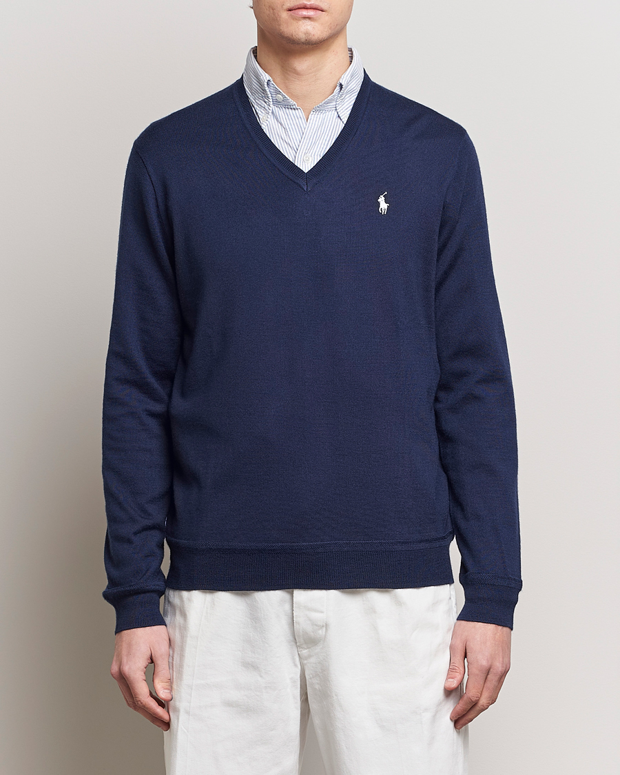 Herren | Treue-Rabatt für Stammkunden | Polo Ralph Lauren Golf | Wool Knitted V-Neck Sweater Refined Navy