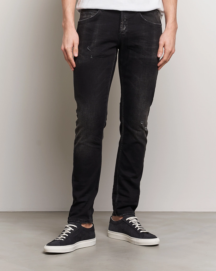 Herren | Schwartze Jeans | Dondup | George Distressed Jeans Washed Black