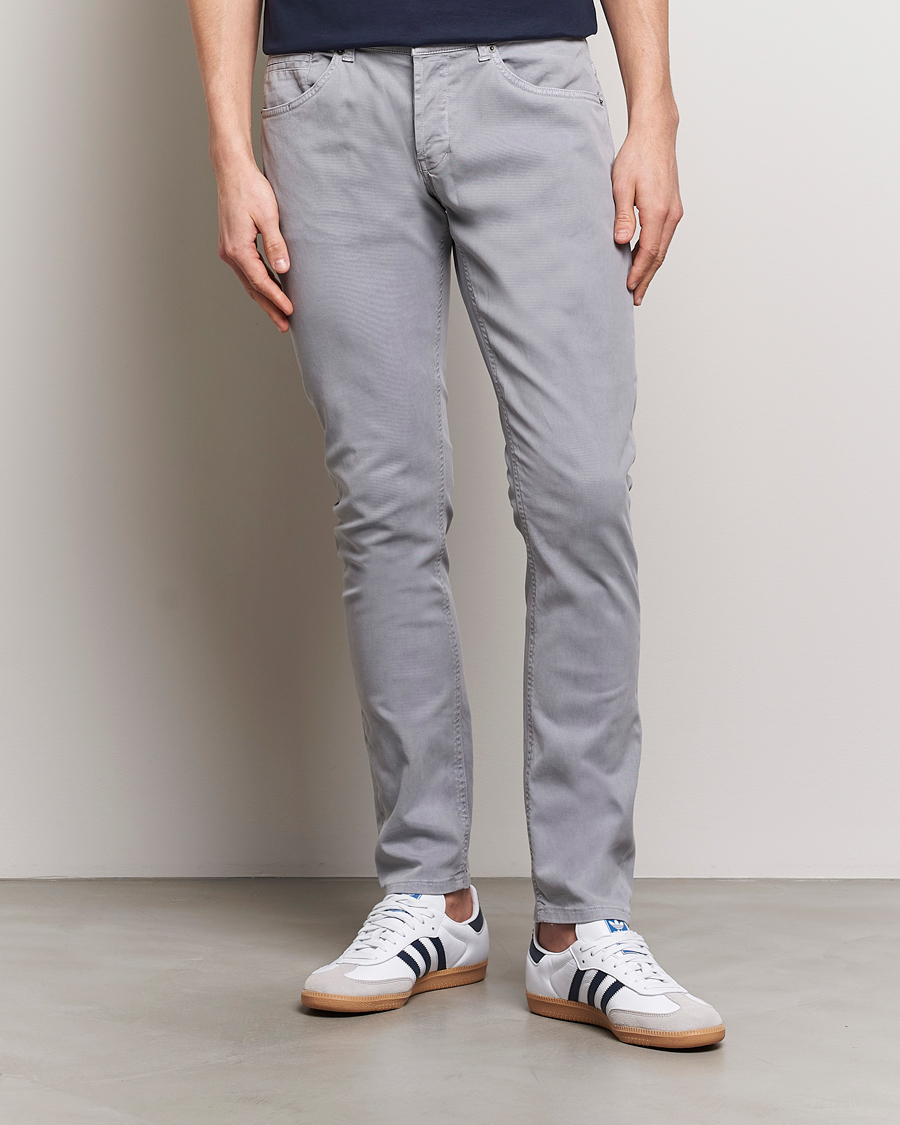 Men | Dondup | Dondup | George Gabardine 5-Pocket Light Grey