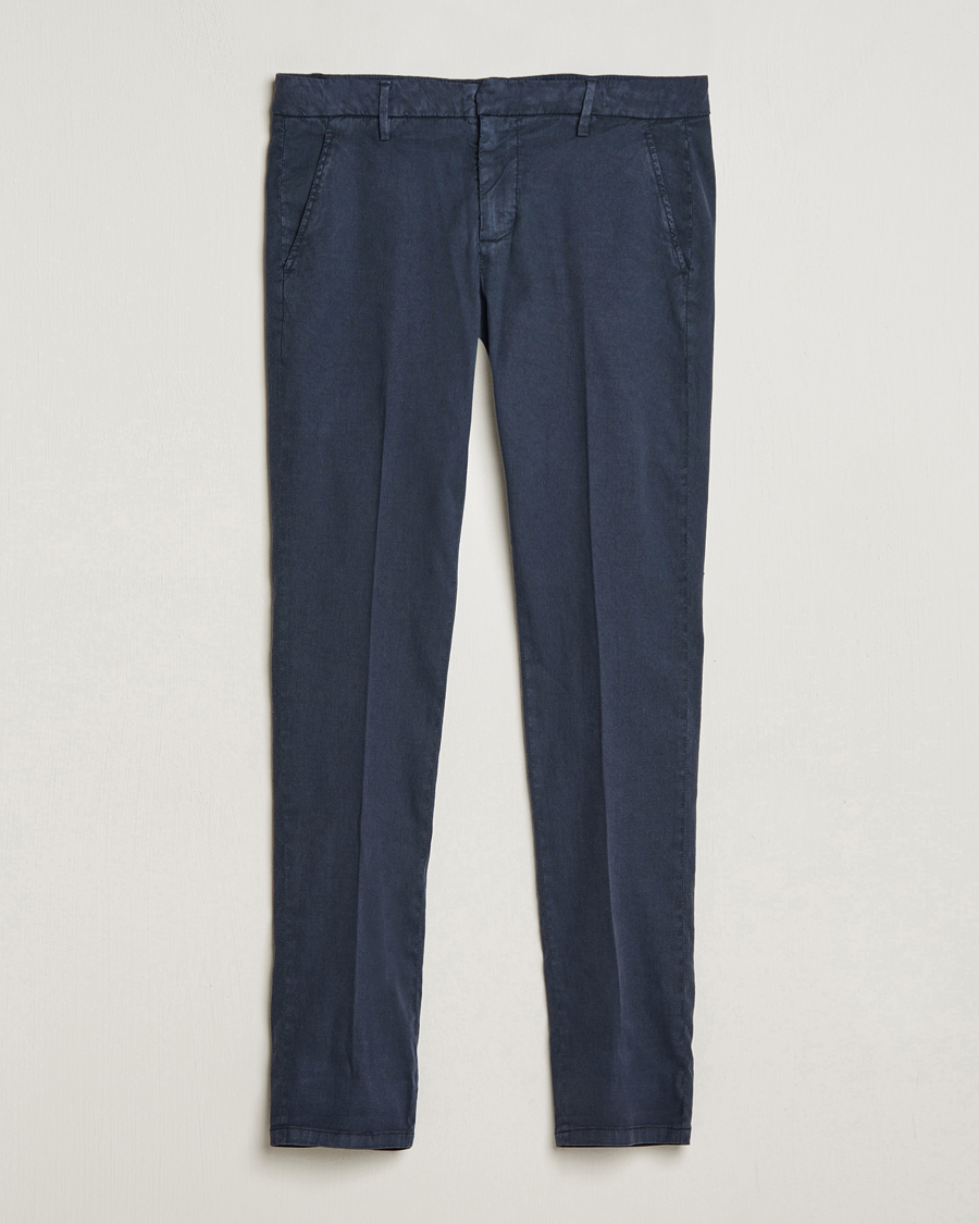 Herren | Hosen | Dondup | Gaubert Linen Stretch Chinos Navy