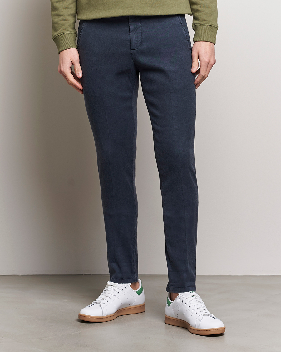 Herren | Kleidung | Dondup | Gaubert Linen Stretch Chinos Navy