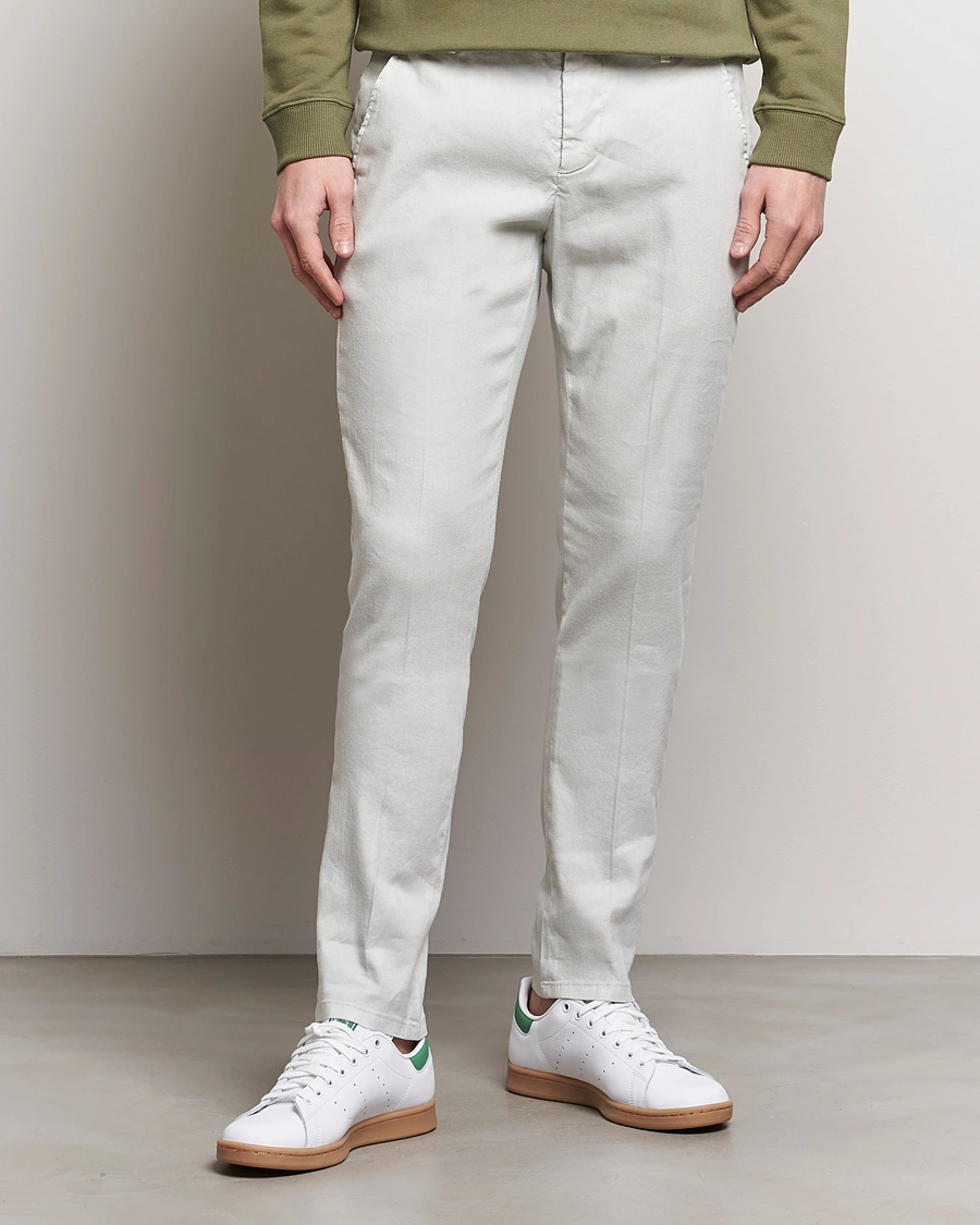 Herren | Kleidung | Dondup | Gaubert Linen Stretch Chinos Light Grey