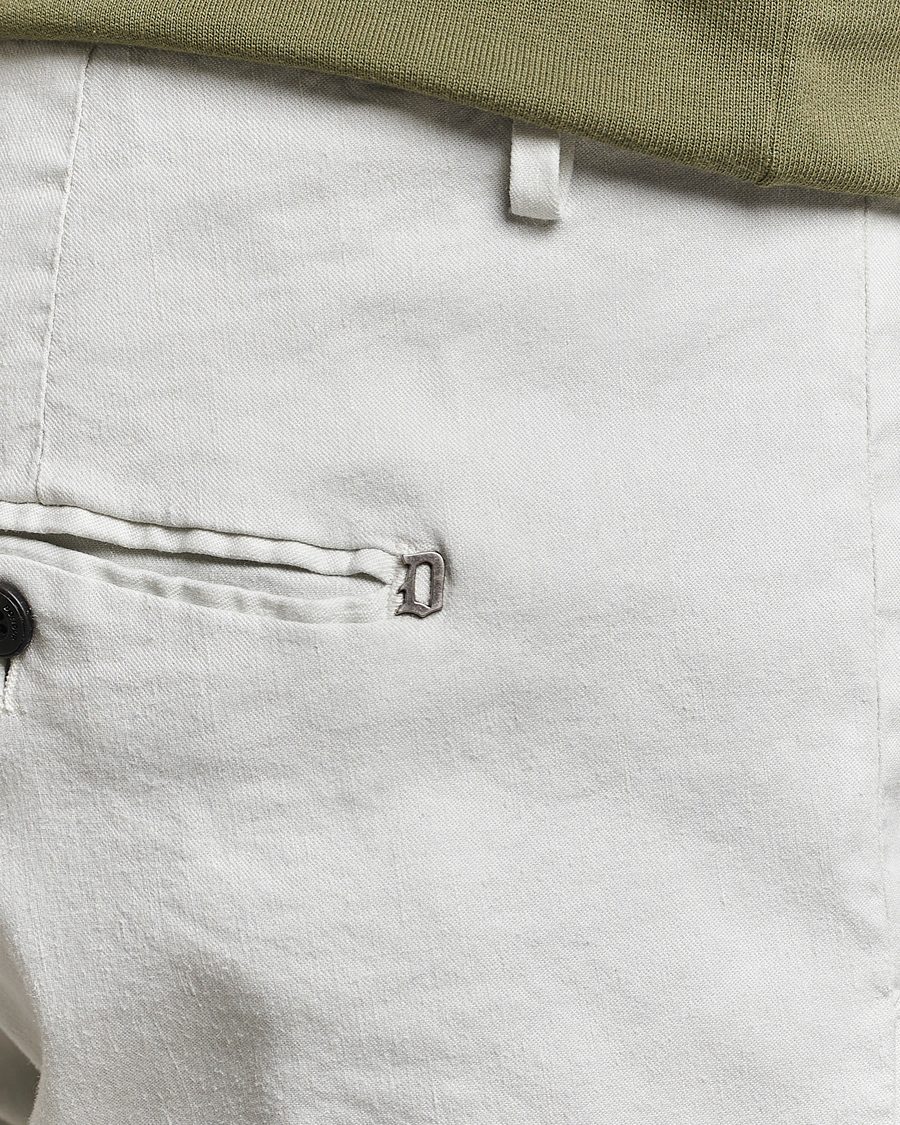 Herren | Hosen | Dondup | Gaubert Linen Stretch Chinos Light Grey