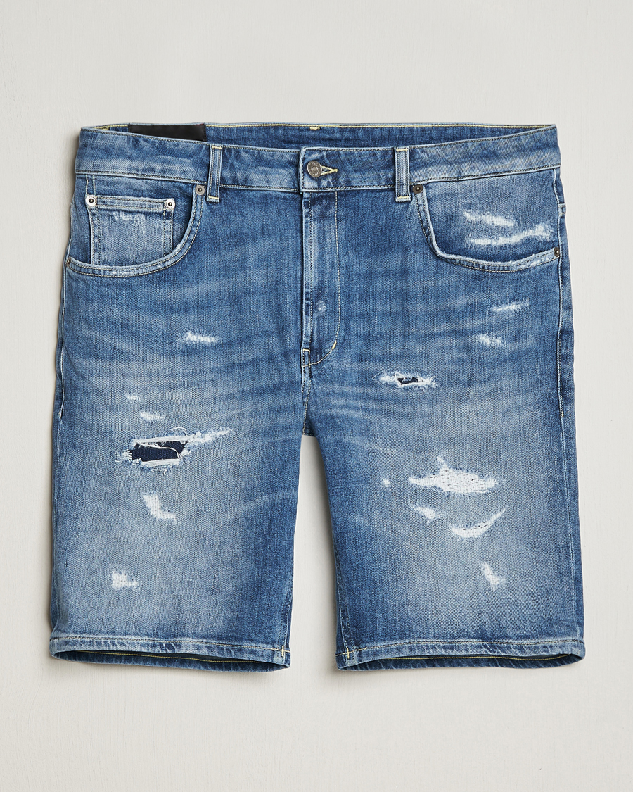 Herren | Shorts | Dondup | Derek Destroyed Denim Shorts Medium Blue