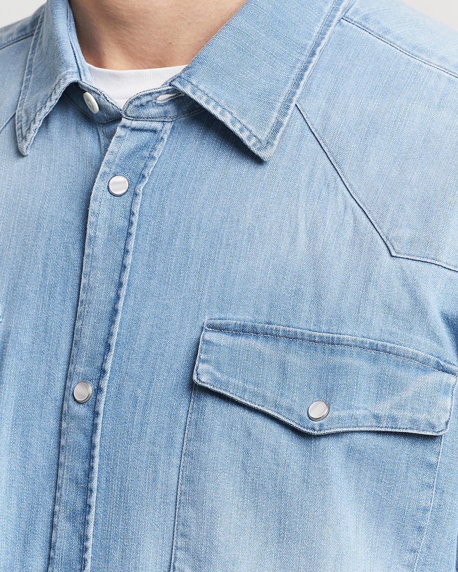 Herren | Hemden | Dondup | Slim Fit Pocket Denim Shirt Light Blue