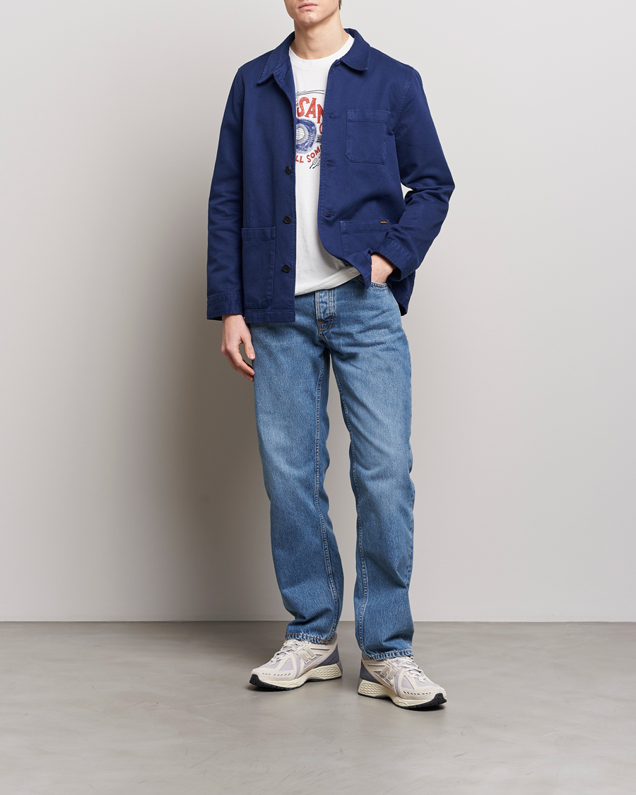 Herren | Hemden | Nudie Jeans | Barney Worker Overshirt Mid Blue