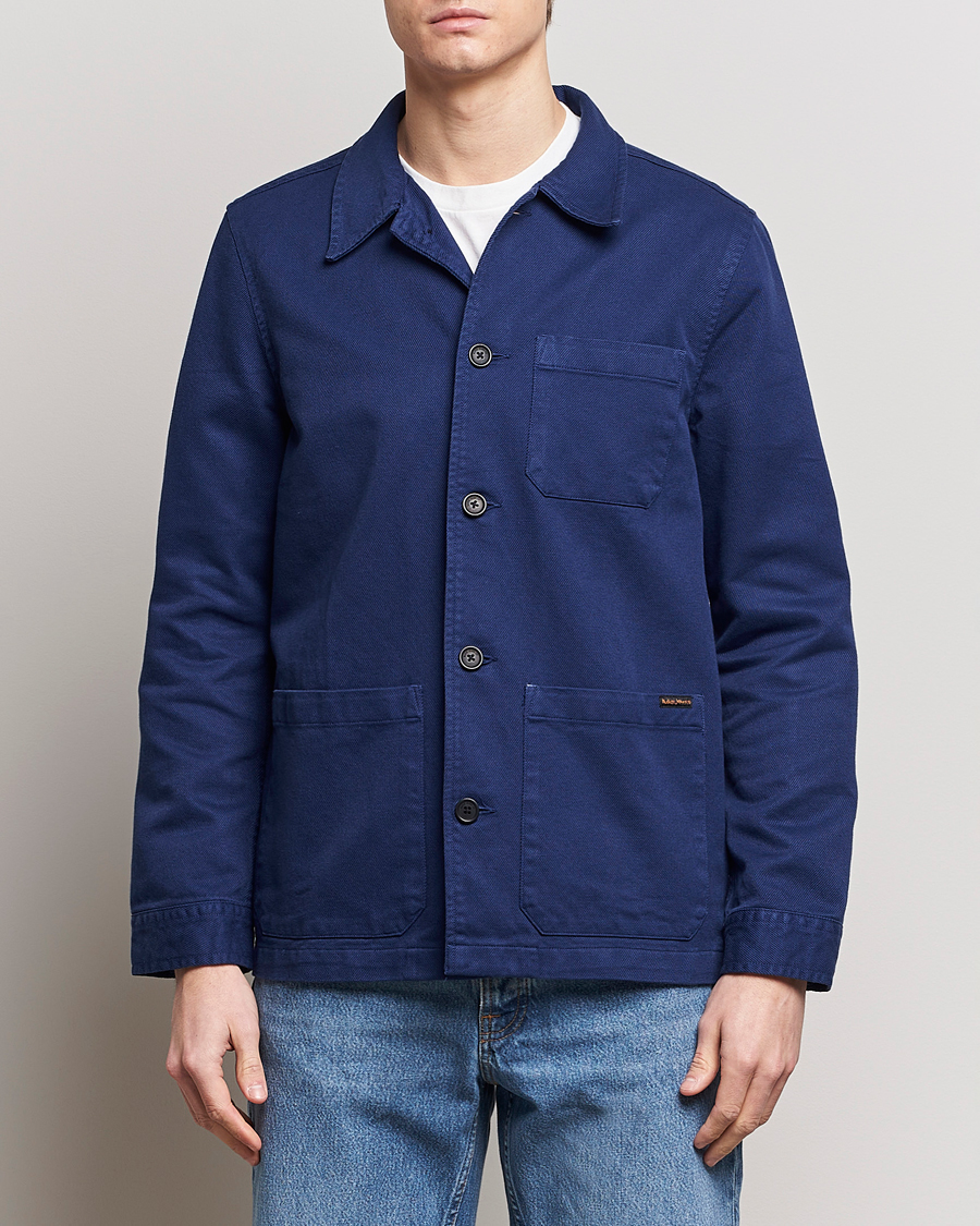 Herren | Freizeithemden | Nudie Jeans | Barney Worker Overshirt Mid Blue