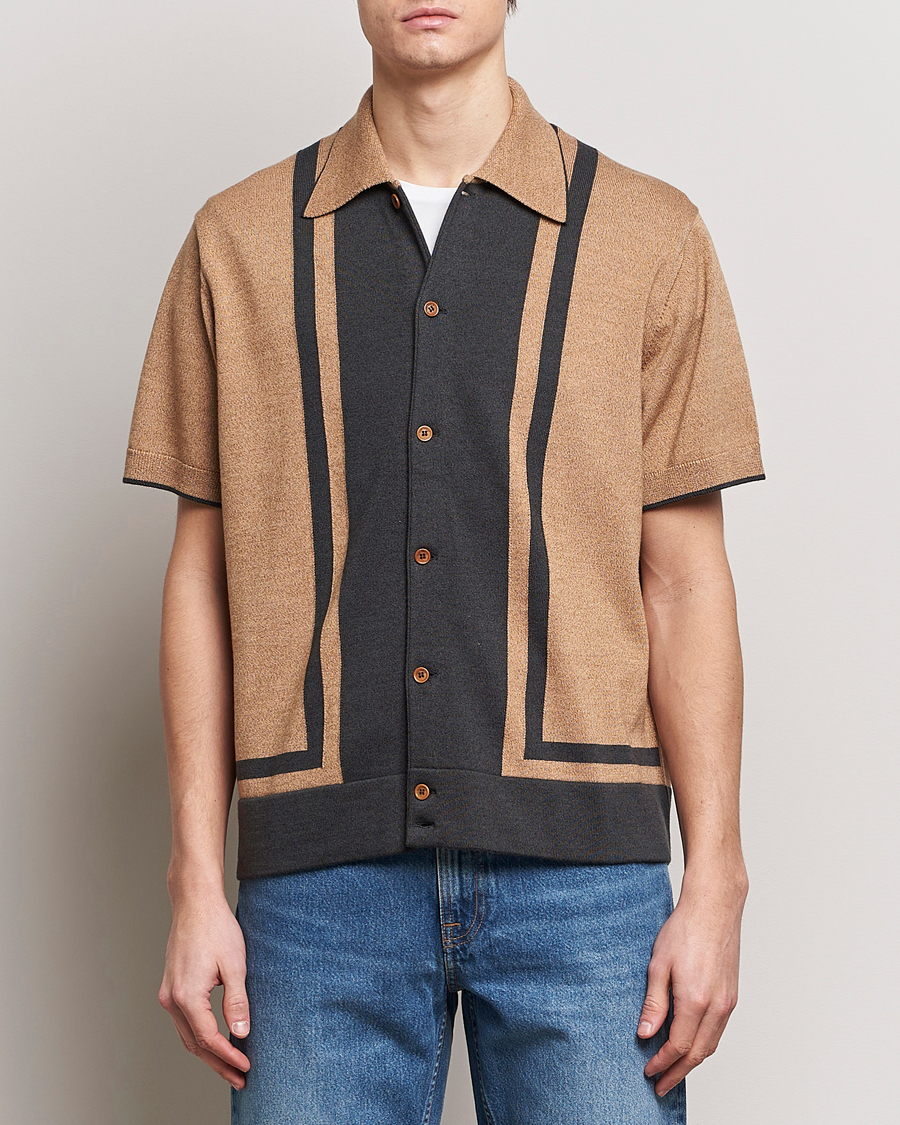 Herr | Kläder | Nudie Jeans | Fabbe Knitted Polo Shirt Beige