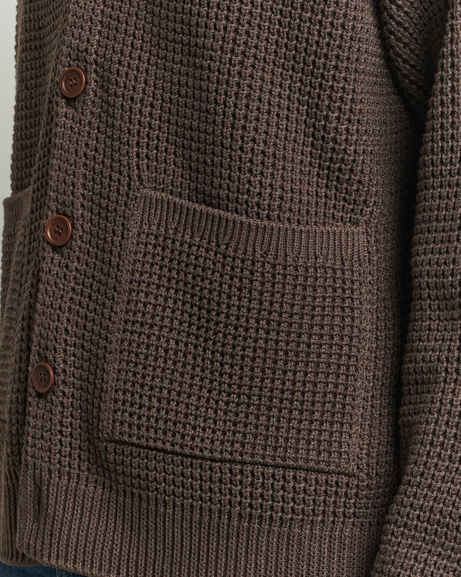 Herren | Pullover | Nudie Jeans | Kent Pineapple Knitted Cardigan Brown Melange
