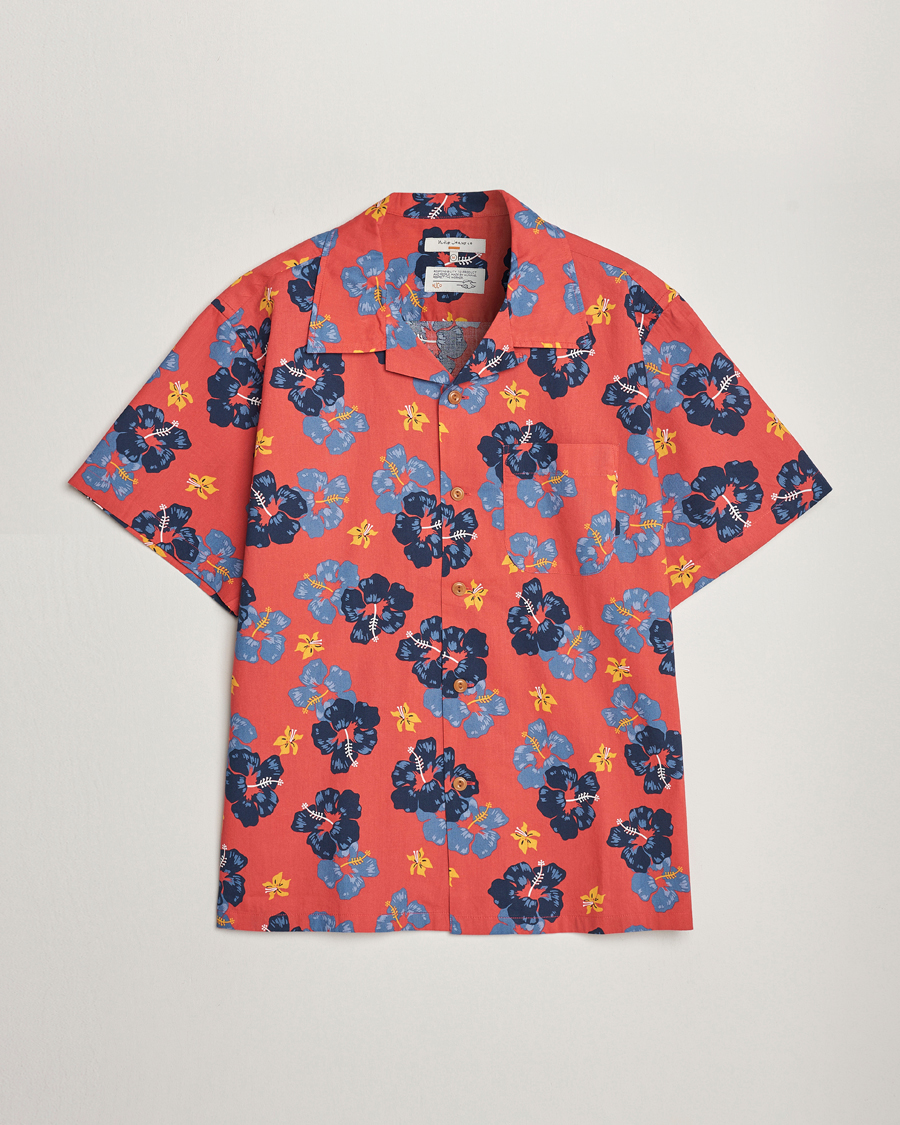 Herren | Hemden | Nudie Jeans | Arthur Printed Flower Short Sleeve Shirt Red