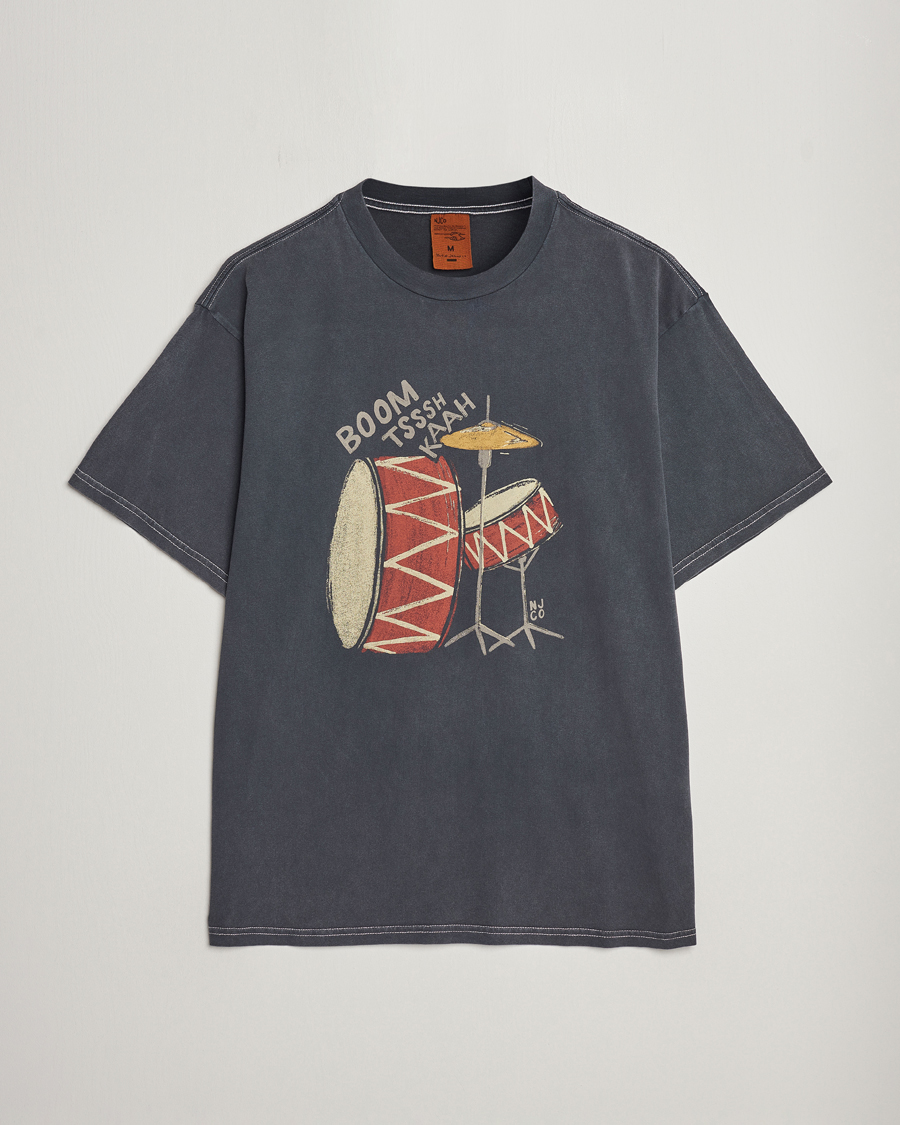 Herren | T-Shirts | Nudie Jeans | Koffe Printed Crew Neck T-Shirt Antracite